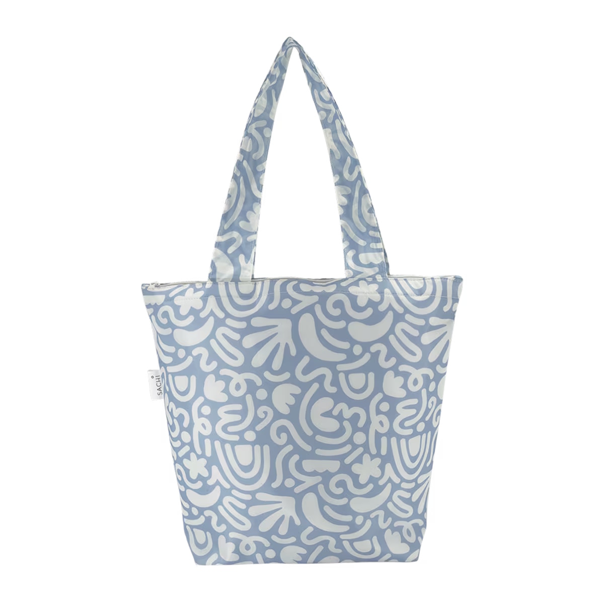 Sachi Insulated Market Tote - Blue Squiggles