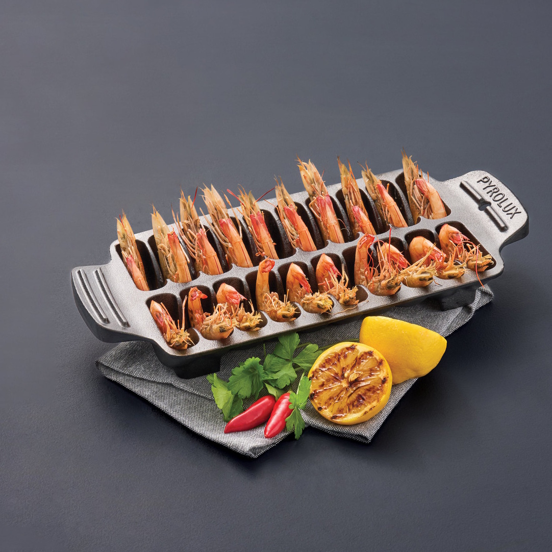 Pyrolux Pyrocast 20 Piece Prawn Grill Tray 31 x 15.5 x 5cm-4